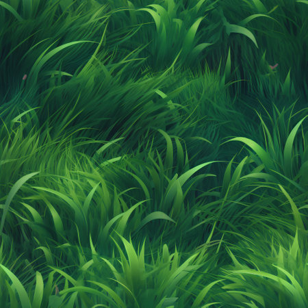 Seamless green grass texture. Nature background. Vector illustration.の素材