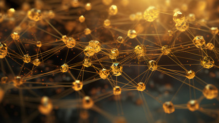 3d rendering of abstract technology background with connection lines and dots.の素材