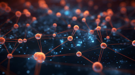 3d rendering of abstract technology background with connecting dots and lines. Network conceptの素材