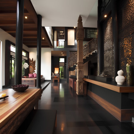 Luxury hotel lobby interior. 3d render. Interior design.の素材