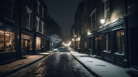 Street view in Amsterdam at nightの素材