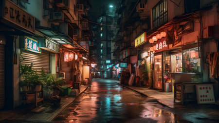 Old street of Hong Kong.の素材