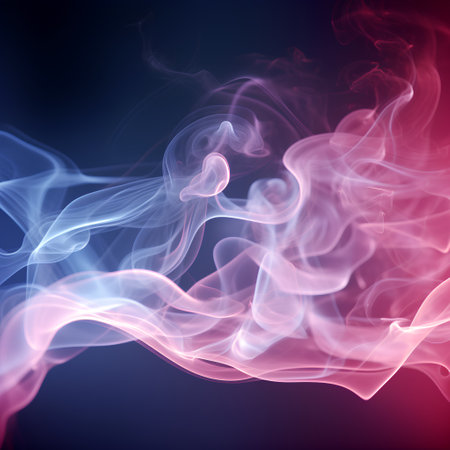 Smoke background. Colorful abstract smoke on a dark background.の素材