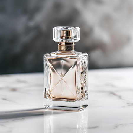 Perfume bottlele background. 3d render illustration.の素材