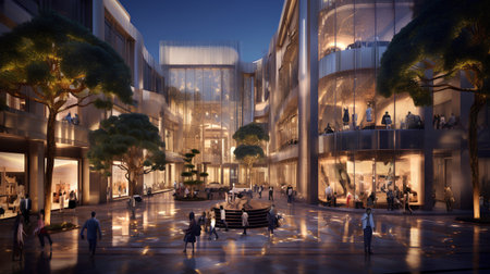 People visit The Shoppes at Marina Bay Sands in Singapore. Singapore is one of the world's largest luxury shopping mallsの素材