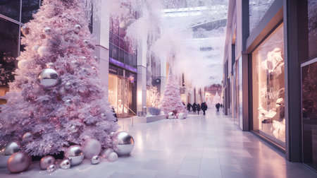 Christmas decorations in the shopping mallの素材