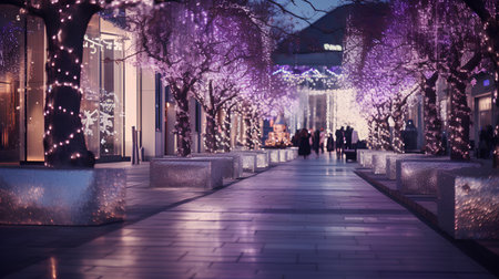 Christmas lights on the streets of London.の素材