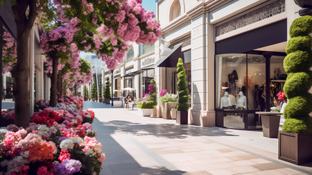 View of a shopping street in Singaporeの素材