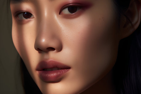 Portrait of young beautiful asian woman with clean fresh skin.の素材