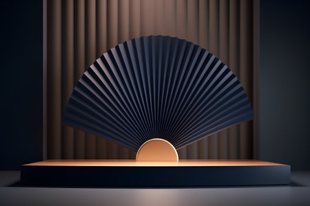 Abstract scene podium mockup. Award ceremony concept. 3d renderの素材
