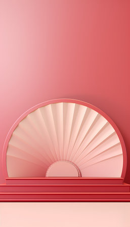 Abstract background with stairs and paper fan. Vector illustration. Eps 10の素材