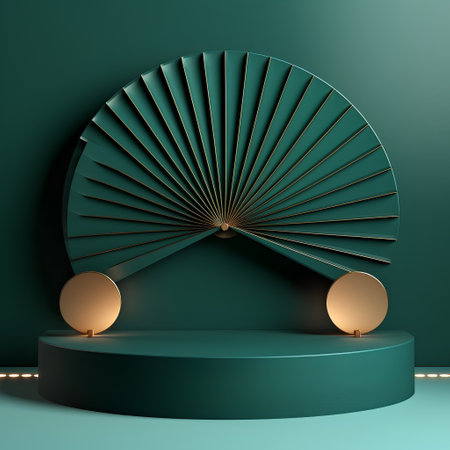 3d render, abstract minimal background with geometrical forms, podiums for your designの素材