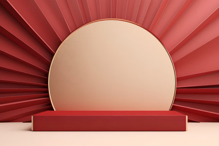 Abstract scene podium mockup. Award ceremony concept. 3d renderの素材