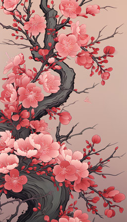 Cherry blossom background. Japanese style. Vector illustration for your design.の素材