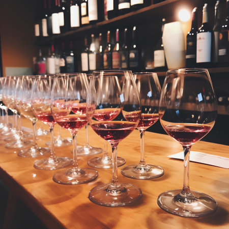 Wine tasting in a wine cellar. Wine tasting, degustation and wine tasting conceptの素材
