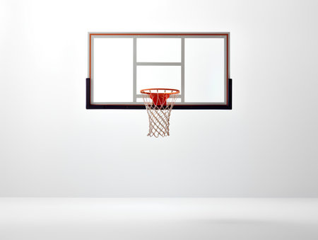 Basketball hoop and ball on a white background. Vector illustration.の素材