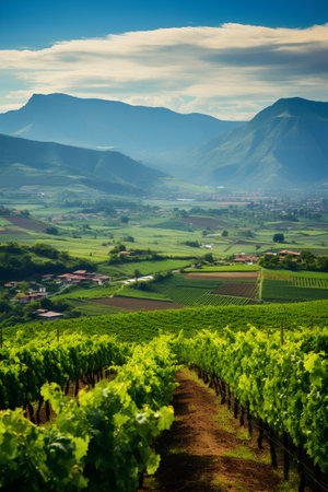 Vineyards in Lavaux region, Switzerland. Landscape with vineyard.の素材