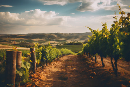 Vineyards in Tuscany, Italy. Rural landscape with vineyardsの素材