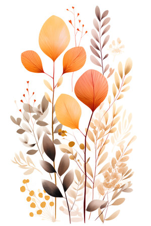 Autumn background with leaves and twigs. Vector illustration EPS10の素材