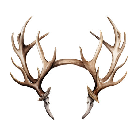 Deer antlers isolated on white background. Realistic vector illustration.の素材