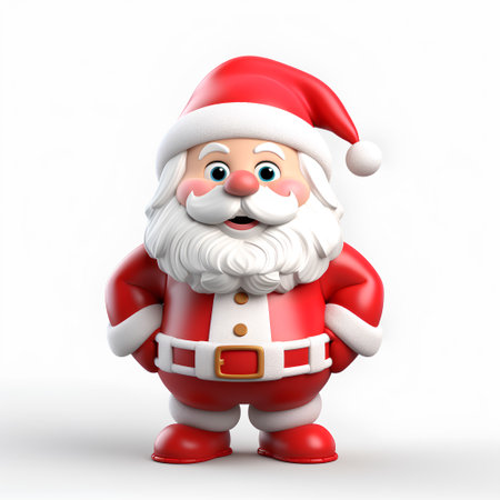 santa claus 3d illustration isolated on a white background.の素材