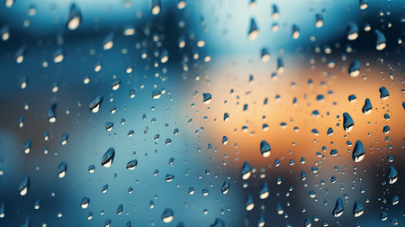 Rain drops on the glass. Abstract background. Shallow DOF.の素材