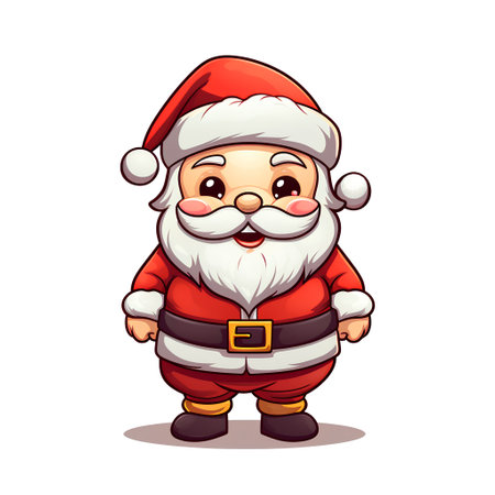 Cartoon santa claus isolated on white background. Vector illustration.の素材