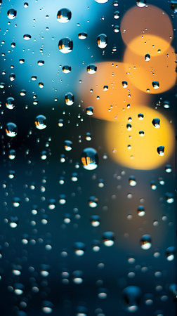 rain drops on glass with bokeh background,abstract backgroundの素材