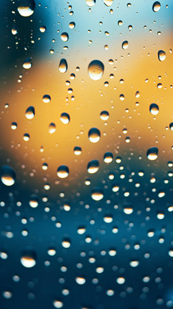 Drops of rain on the window. Abstract background. Shallow DOFの素材