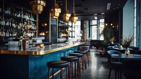 Interior of a modern bar. Bar counter in a restaurant.の素材