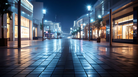 night view of the street in shanghai,china.の素材