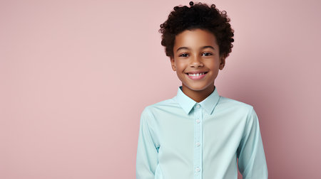 Portrait of a happy african american young woman smiling at the cameraの素材