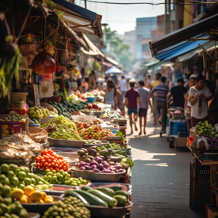 Fruits and Vegetables at the Market in Hoi An, Vietnamの素材