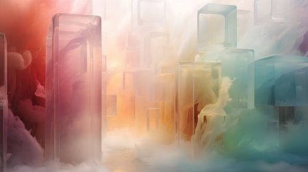 Futuristic city in the clouds. 3d rendering, 3d illustration.の素材