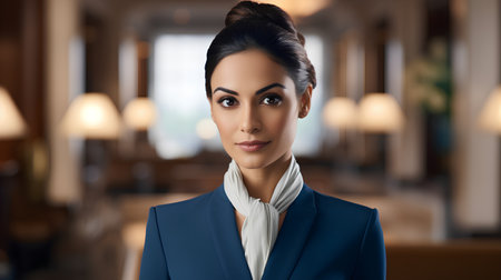 Portrait of a beautiful business woman in a suit looking at cameraの素材