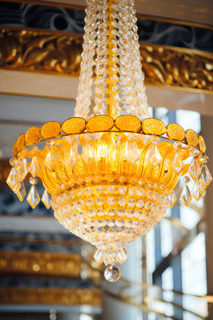 Vintage crystal chandelier for interior decoration of living room.の素材