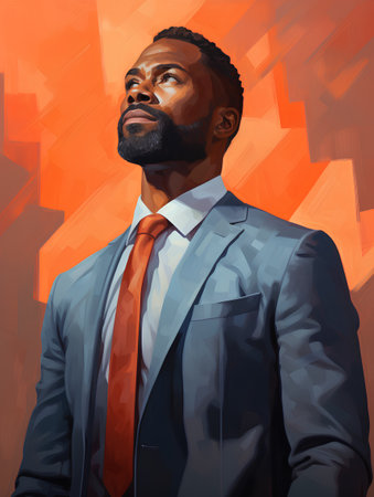 Portrait of an african american man in a business suit.の素材