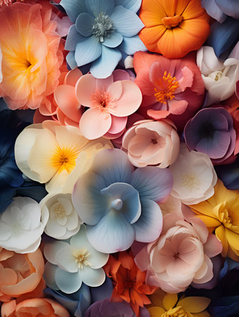 Flower background. Seamless pattern. Colorful flowers.の素材