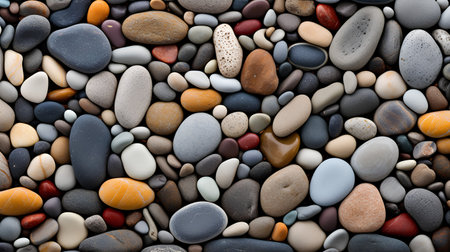 Colorful pebbles background. Abstract texture of sea stones.の素材
