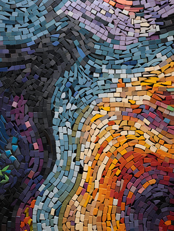 Colorful abstract mosaic background. 3d rendering, 3d illustration.の素材