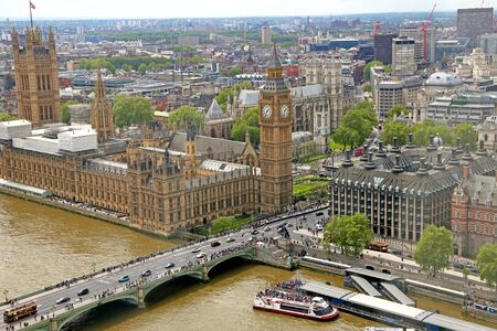 London, Great Britain -May 22, 2016: London cityscape with Big Ben clock tower and Palace of Westminsterのeditorial素材