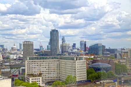 London, Great Britain -May 22, 2016: London cityscape with business public buildings, view from...
