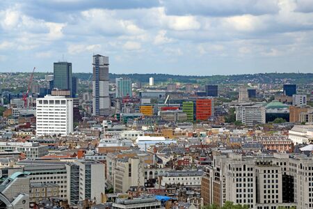 London, Great Britain -May 22, 2016: London cityscape with modern business buildings and historical buildings, view from aboveのeditorial素材