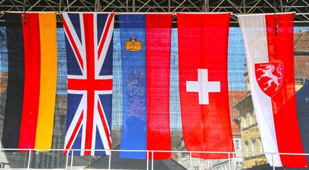 36th International carnival music festival, guggenmusic meeting in Schwaebisch Gmuend, Baden-Wuerttemberg, Germany, people are having fun.のeditorial素材