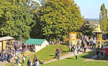 Ludwigsburg, Germany-October 16, 2016: The worldâs largest pumpkin festival at the Ludwigsburg Palaceのeditorial素材