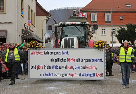 Donzdorf, Germany- March 03, 2019: traditional festive carnival processionのeditorial素材
