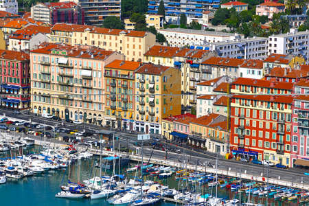 Beautiful view of the seaport of Nice, France.のeditorial素材