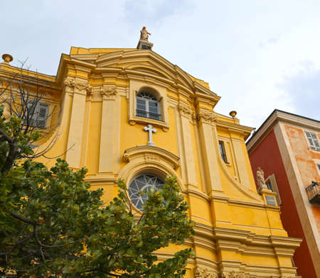 Nice, France - June 14, 2014: Chapel of the Mercy of Nice, baroque church in the Old Townのeditorial素材