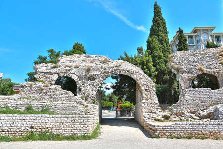 Nice, France - June 19, 2014: the roman amphitheater of Cimiezのeditorial素材