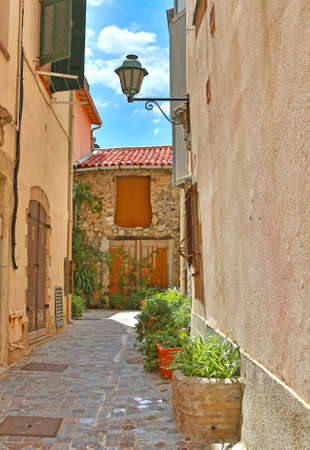 Antibes, Alpes-Maritimes, France - June 16, 2014: picturesque streets of the old townのeditorial素材
